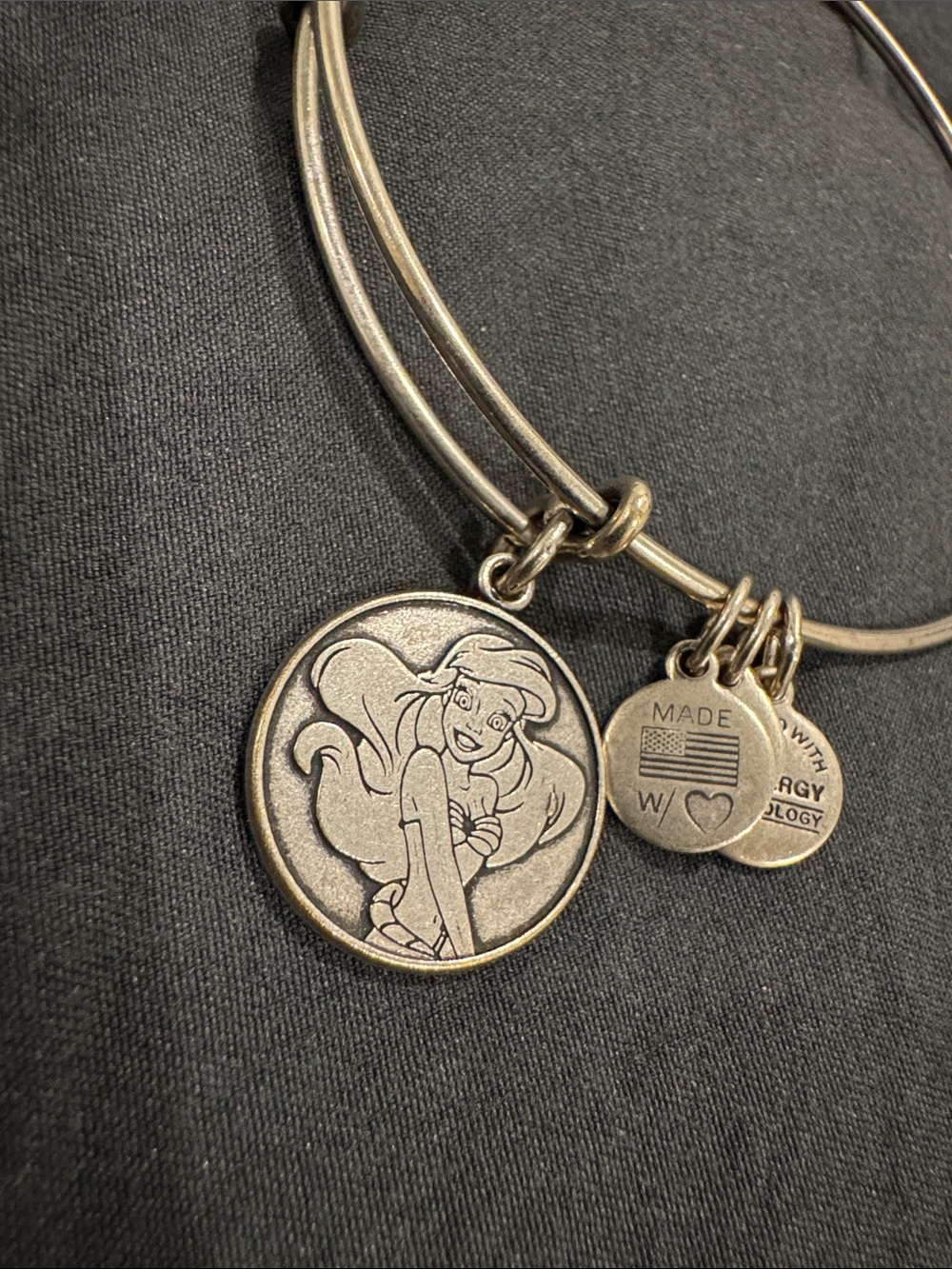Alex and Ani Silver-Tone Ariel Charm Bangle Bracelet